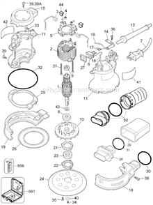 Page A Diagram and Parts List for Type 1 Black and Decker